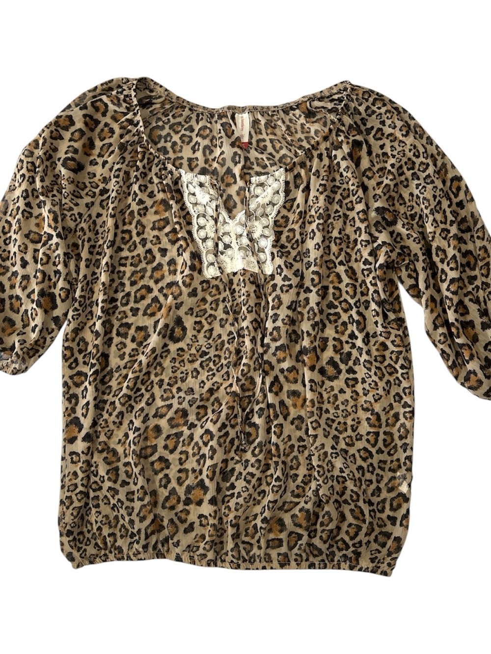 No Boundaries Leopard Print Top in Tan, Black & Brown Sz XL - Picture 2 of 7